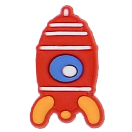 Cartoon Rocket Shoe Charm