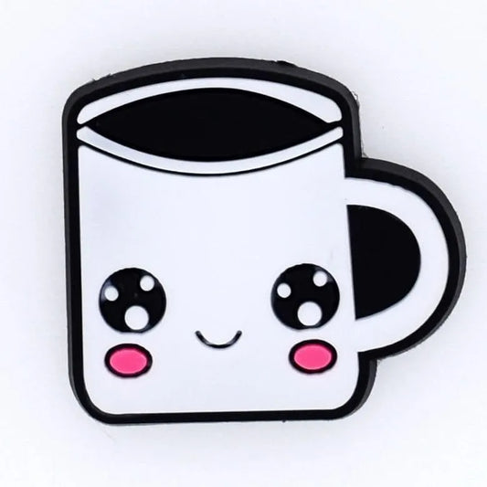Smiling Coffee Mug Shoe Charm