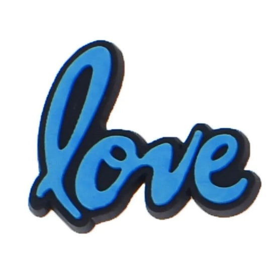 Love Blue On Black Symbol Sign Logo Shoe Charm