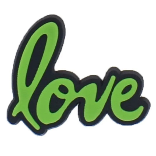 Love Green On Black Symbol Sign Logo Shoe Charm