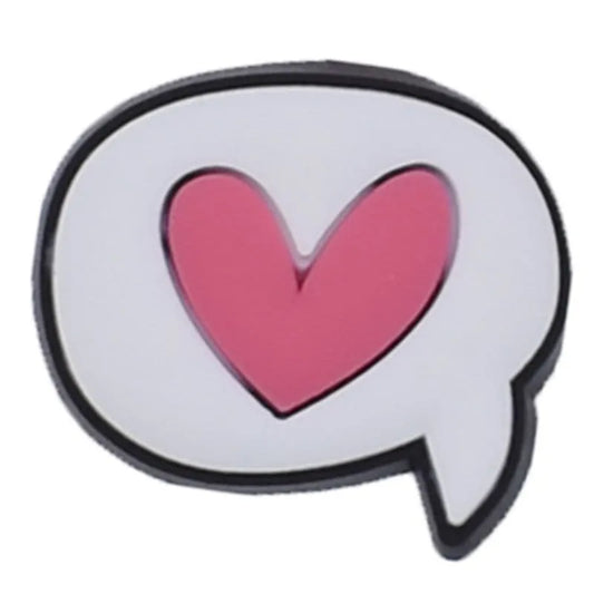 Love Heart Speech Bubble Shoe Charm