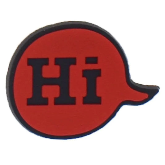 Hello Balloon Red Speech Bubble Shoe Charm
