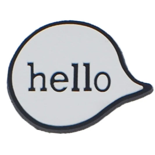 Hello Balloon White Speech Bubble Shoe Charm