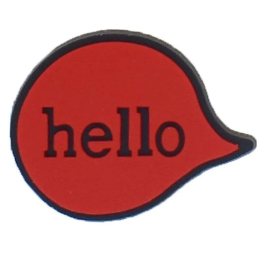 Hello! Red Cloud Speech Bubble Shoe Charm