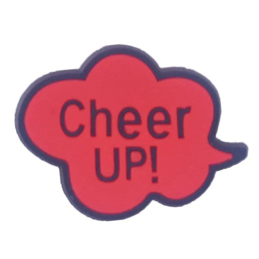Cheer Up! Red Balloon Speech Bubble Shoe Charm