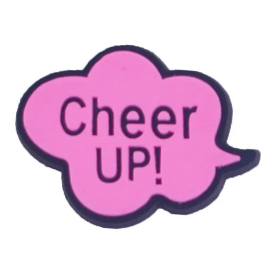 Cheer Up! Pink Balloon Speech Shoe Charm