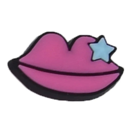 Big Lips Blue Star Shoe Charm