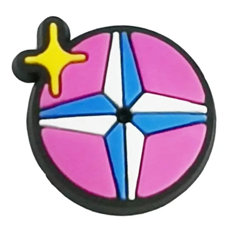 Star Cross Badge Shoe Charm