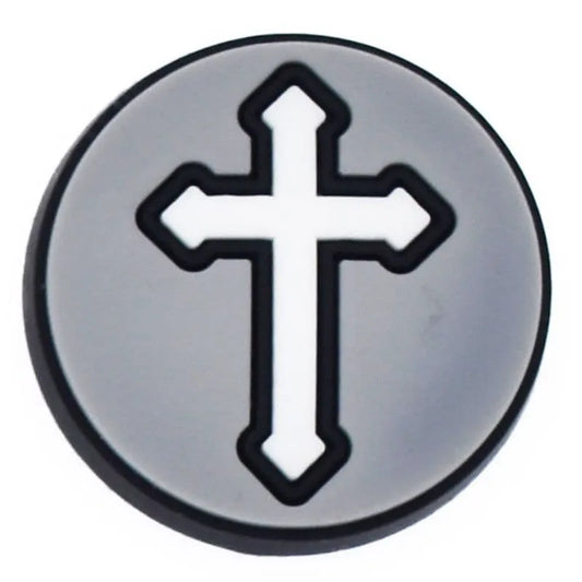 Crucifix Cross Badge Shoe Charm