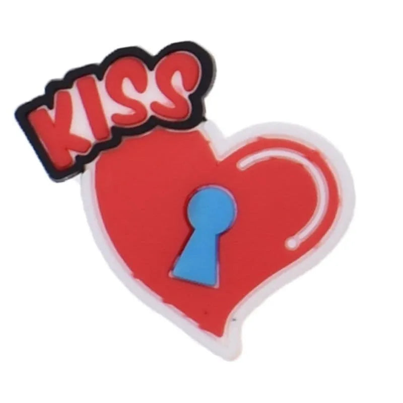 Kiss Keyhole Heart Shoe Charm