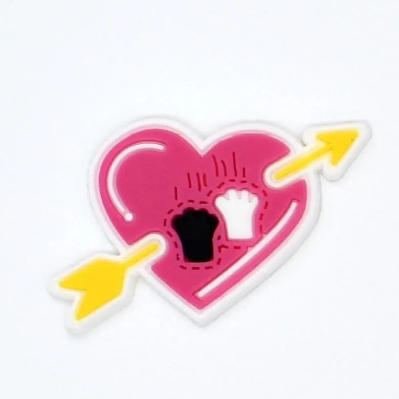 Cupid's arrow heart shoe charm