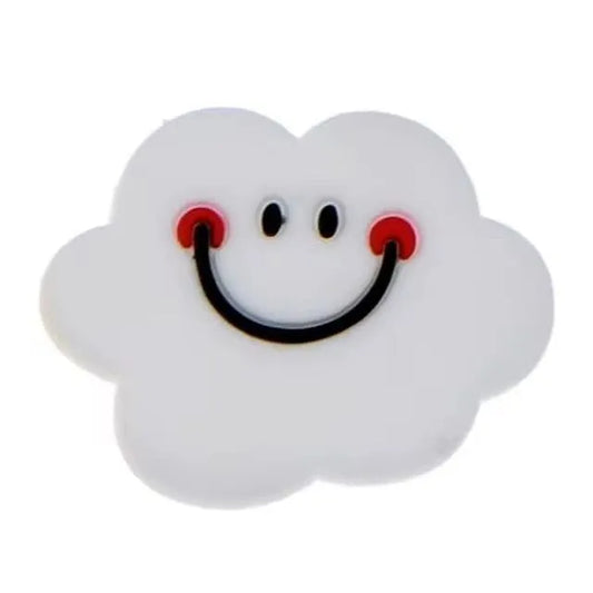 Smiley White Cloud Shoe Charm