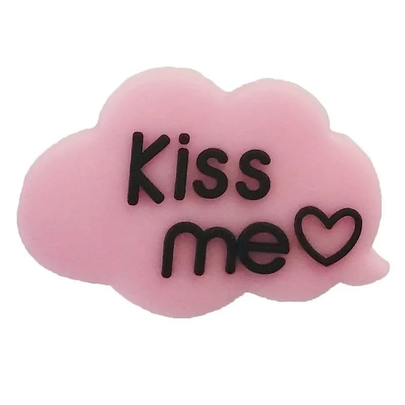 Kiss Me Pink Cloud Speech Bubble Shoe Charm