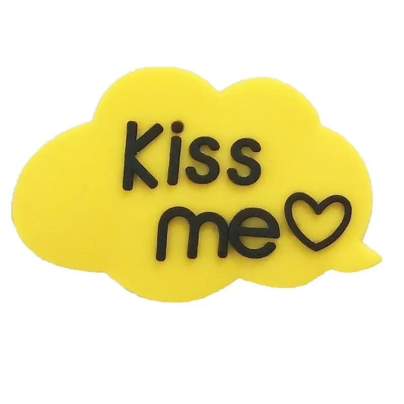 Kiss Me Yellow Cloud Speech Bubble Shoe Charm