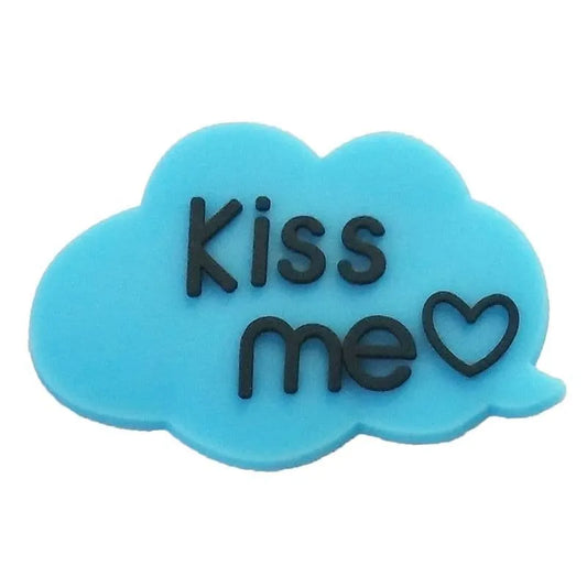 Kiss Me Blue Cloud Speech Bubble Shoe Charm