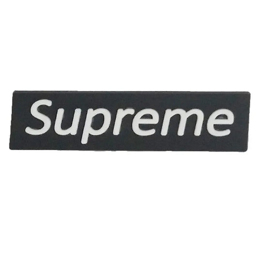 Supreme Sign White On Black Shoe Charm
