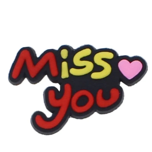 Miss You Symbol Sign Logo Shoe Charm