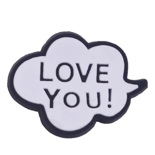 Love You White Cloud Speech Bubble Shoe Charm