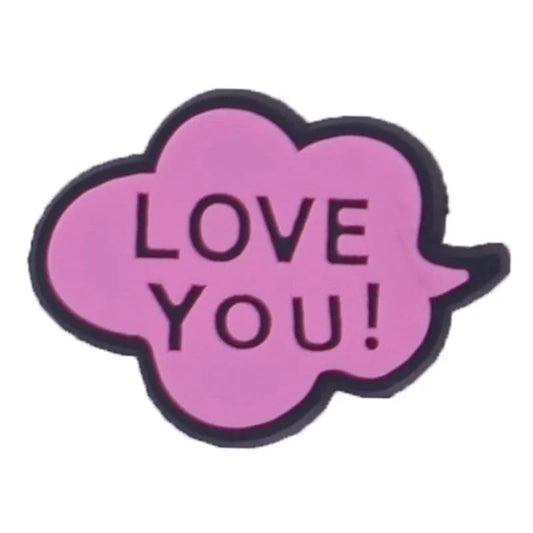 Love You Pink Cloud Speech Bubble Shoe Charm