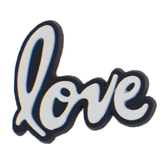 Love Alone White On Black Symbol Sign Logo Shoe Charm