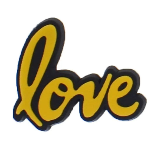 Love Alone Bright Yellow On Black Symbol Sign Logo Shoe Charm
