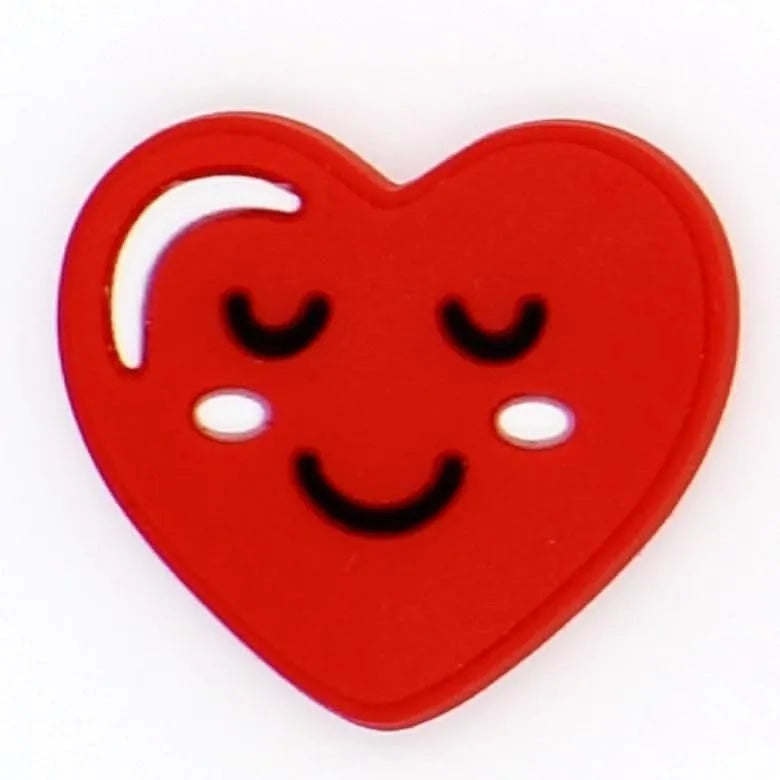 Heart red smiley emoji shoe charm