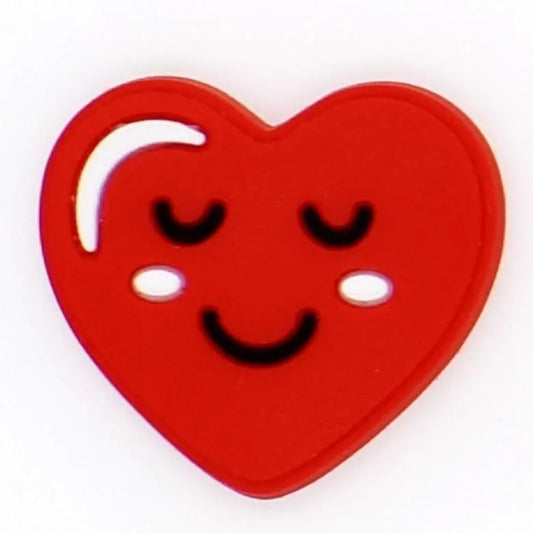 Heart red smiley emoji shoe charm