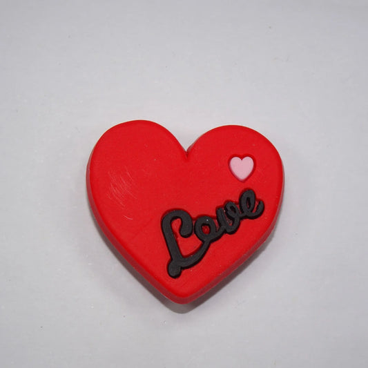 Heart Red With Pink Heart & Love Shoe Charm