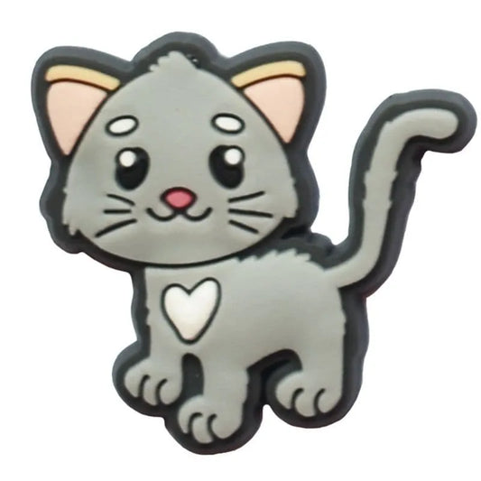 Grey Cat Shoe Charm
