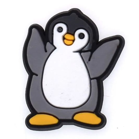 Penguin Waving Shoe Charm