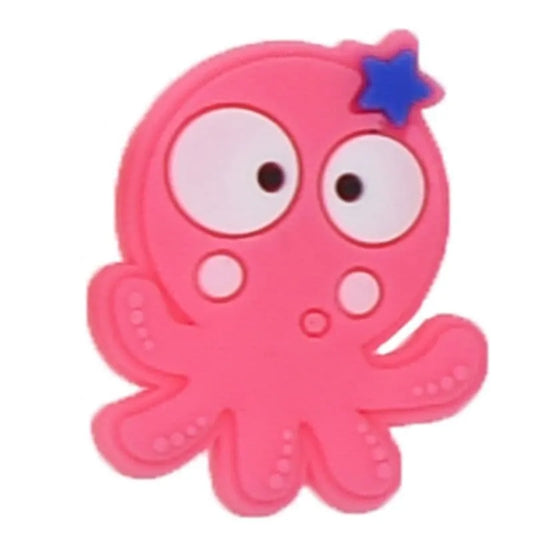 Cartoon Pink Octopus Shoe Charm