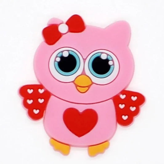 Pink Owl Shoe Charm