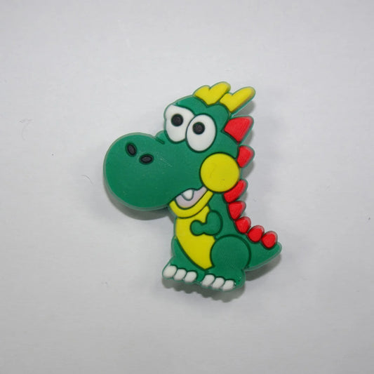 Dinosaur Green And Yellow Shoe Charm