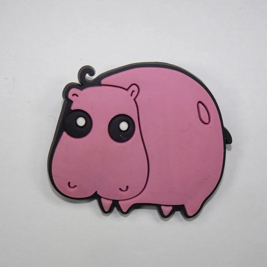 Pink Hippo Shoe Charm