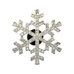 Shoe charm brooch - Snowflake silver with diamond