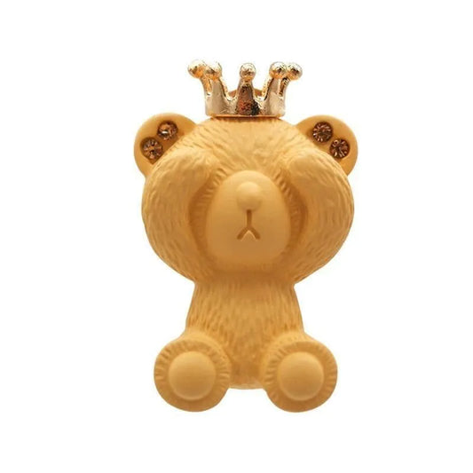 Shoe charm brooch - Yellow teddy with crown