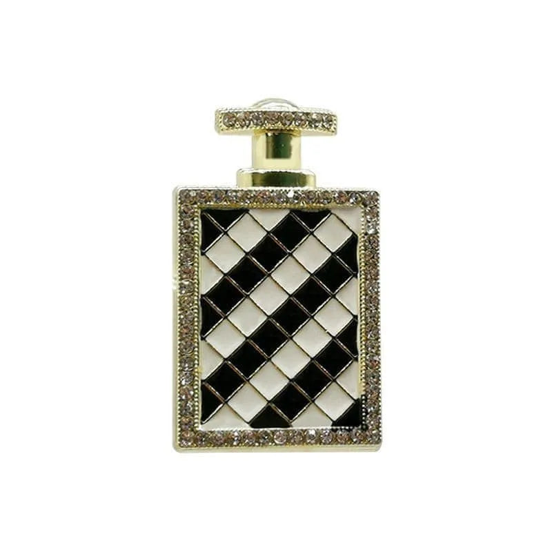 Shoe charm brooch - Hip flask Gold with diamonds