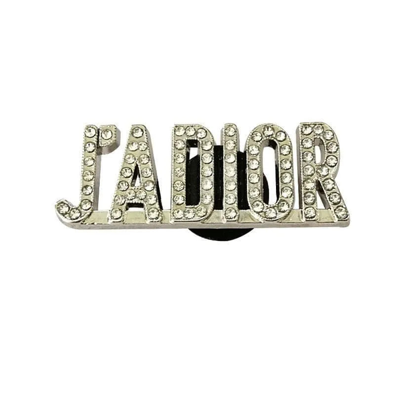 Shoe charm brooch - J'ADIOR gold with diamonds