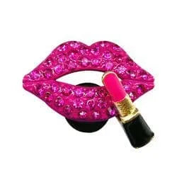 Shoe charm brooch - Ruby red lips