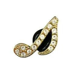 Shoe charm brooch - Quaver music note diamonds on gold