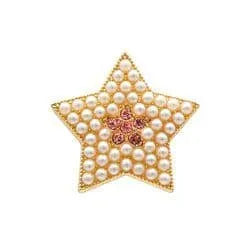Shoe charm brooch - Star pearls on gold