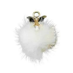 Shoe charm brooch - Black eye face diamonds on gold