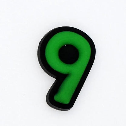 Shoe charm -NUMBERS, Colours on Black