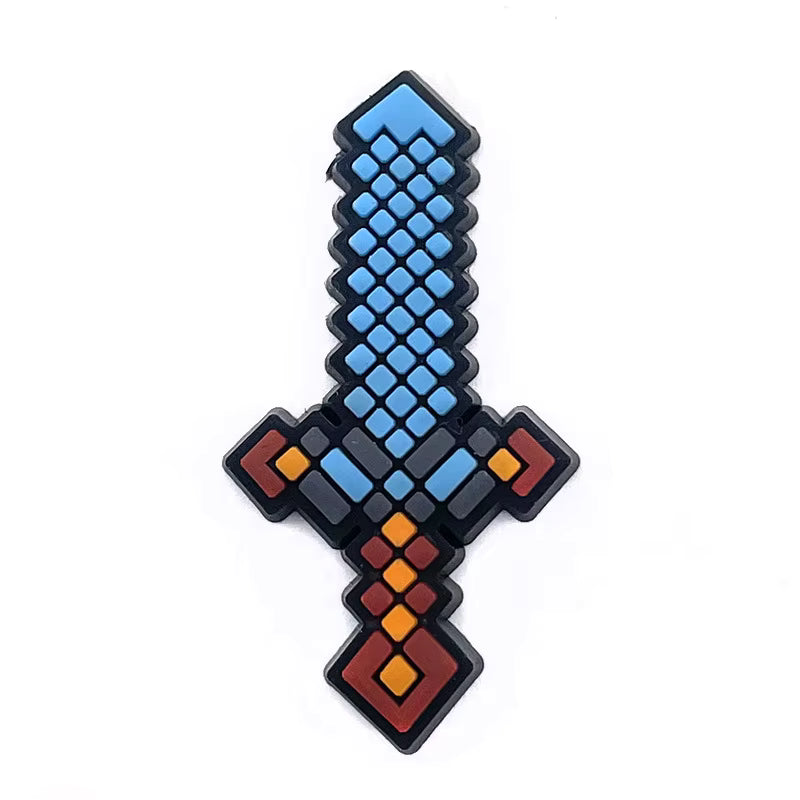 Minecraft Blue Sword Shoe Charm