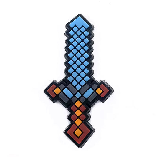 Minecraft Blue Sword Shoe Charm