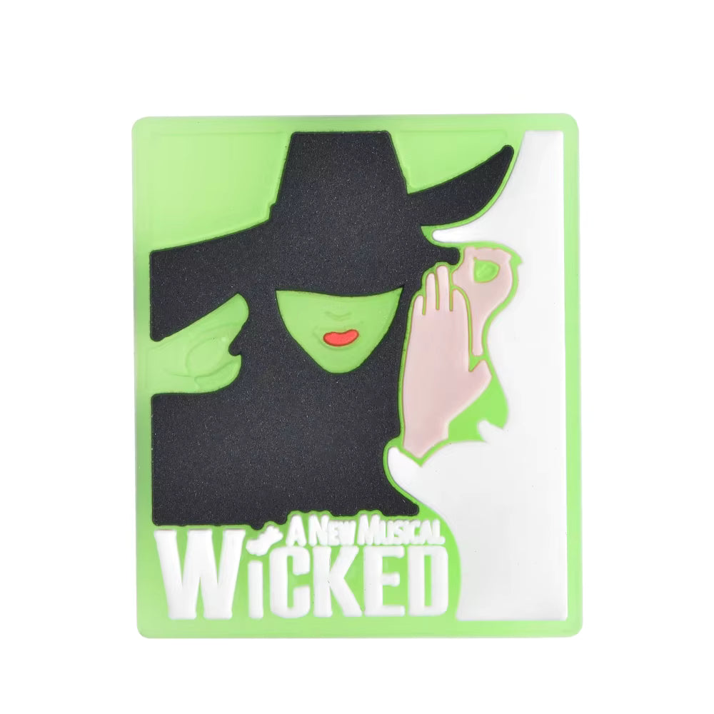 Green witch portrait shoe charm for Crocs inspired by the Wicked Witch of the West Wizard of Oz — clog charm UK