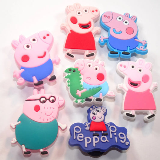 Peppa Pig And Family, Set Of 7 Shoe Charm