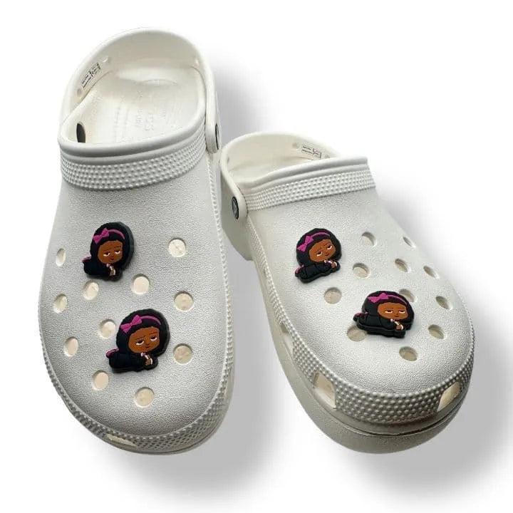 Pretty baby pink bow shoe charm BC