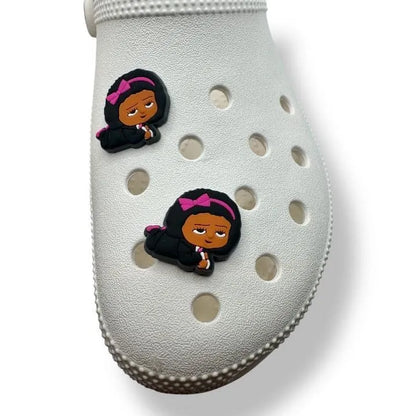 Pretty baby pink bow shoe charm BC