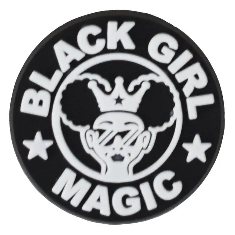BLACK GIRL MAGIC round badge sign logo shoe charm BC